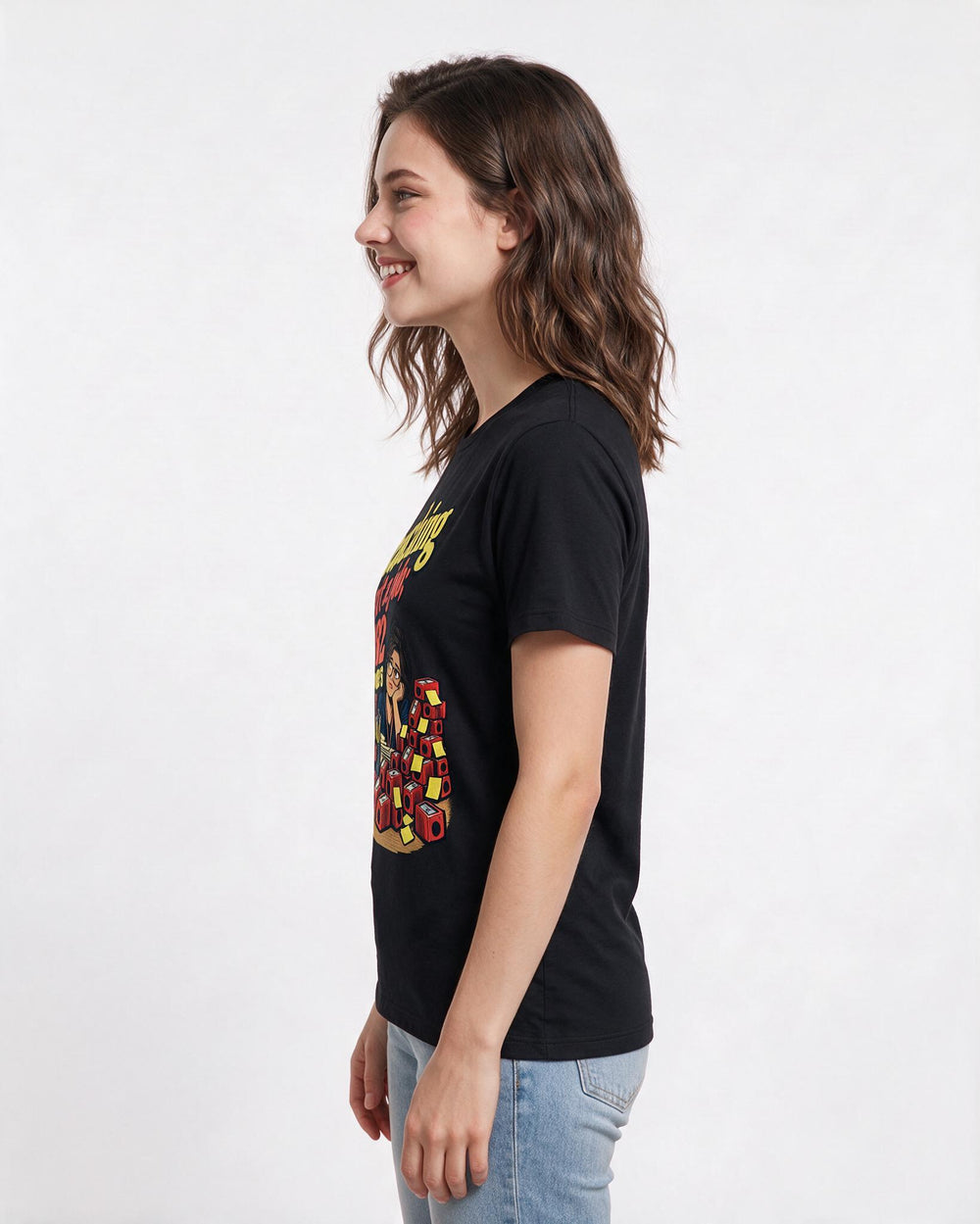 Teacher Black T-Shirt for Women – Everyday Expression Graphic Tee product image 2