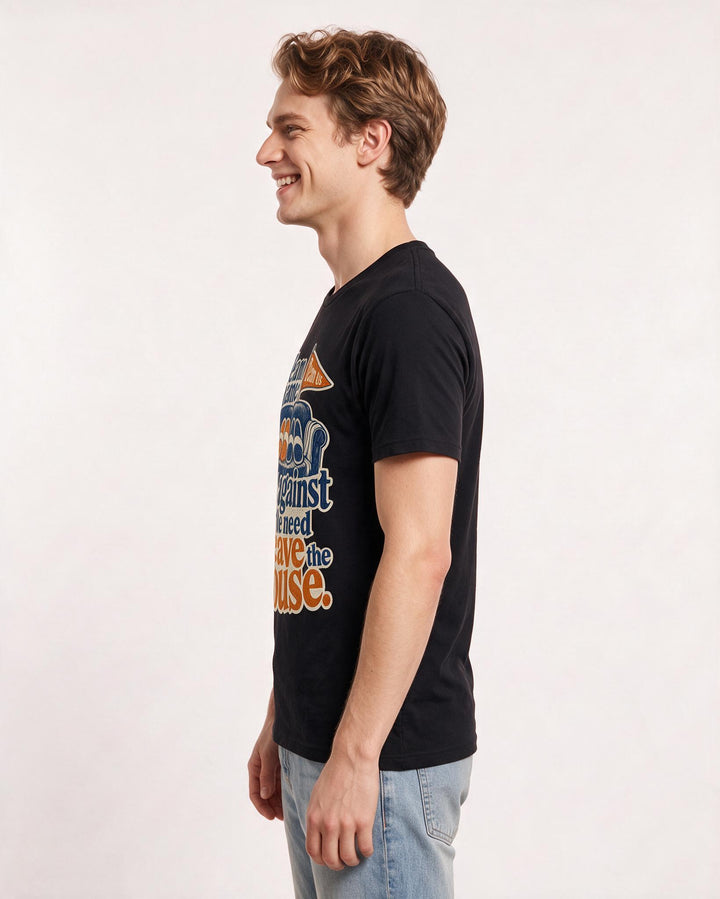 Couples Black T-Shirt for Men – Everyday Expression Graphic Tee product image 2
