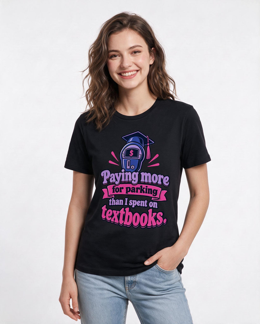 Graduation Black T-Shirt for Women – Everyday Expression Graphic Tee product image 1