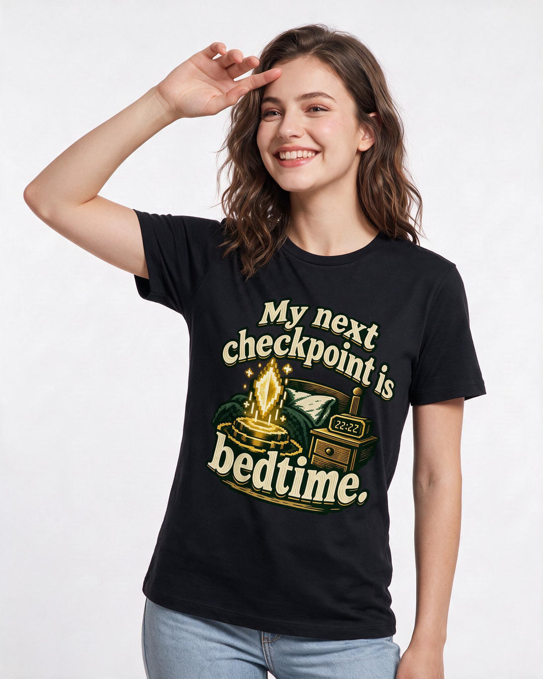 Gaming Black T-Shirt for Women – Game Night Graphic Tee product image 1