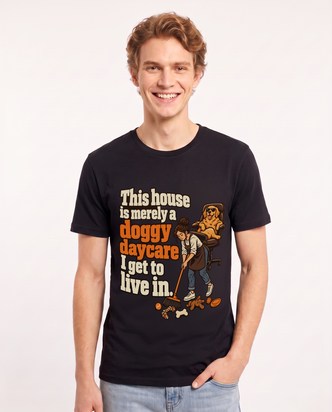 Pet Lover Black T-Shirt for Men – Everyday Expression Graphic Tee product image 3