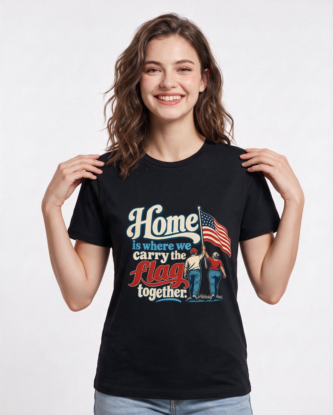 Patriotic Black T-Shirt for Women – Everyday Expression Graphic Tee product image 1