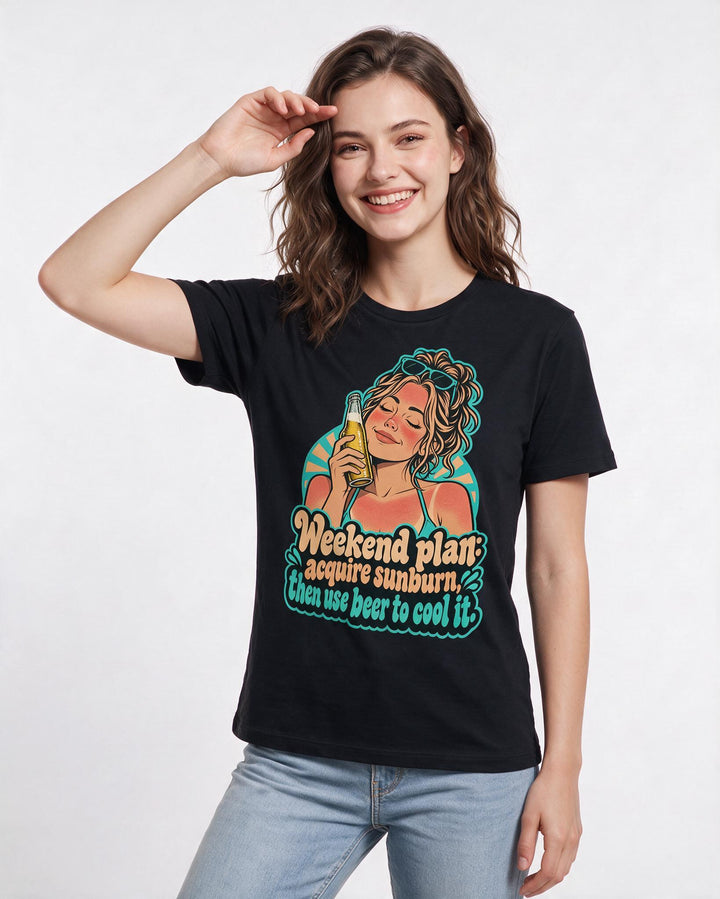 Beer Black T-Shirt for Women – Everyday Expression Graphic Tee product image 1