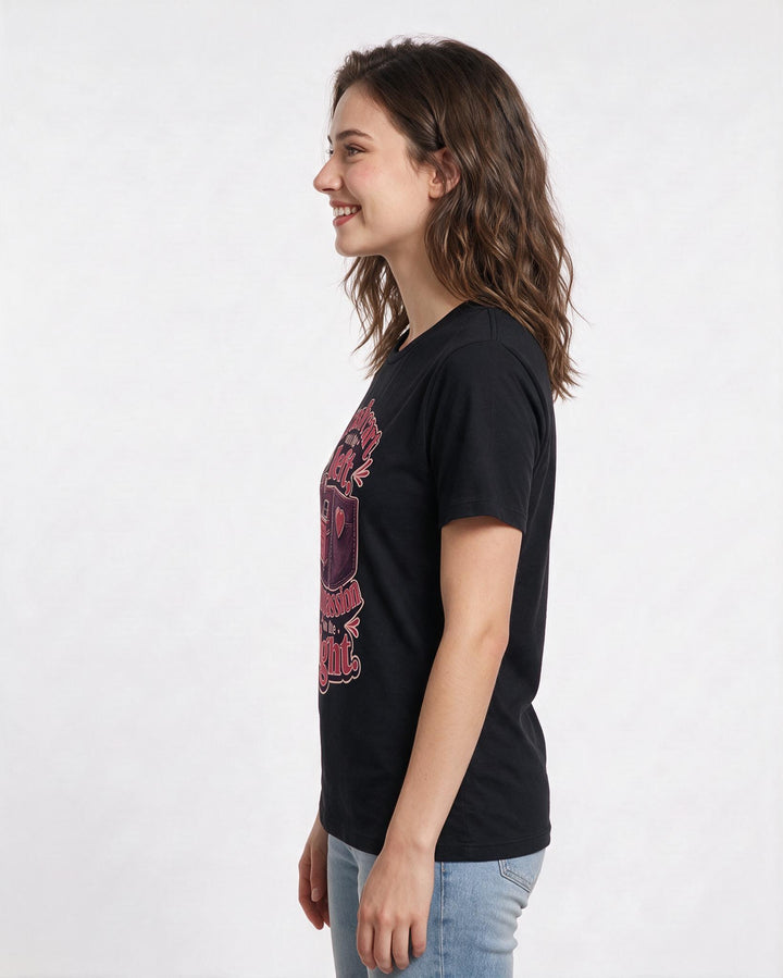 Nurse Women's Black T-Shirt – Crash cart on the left, compassion on product image 2