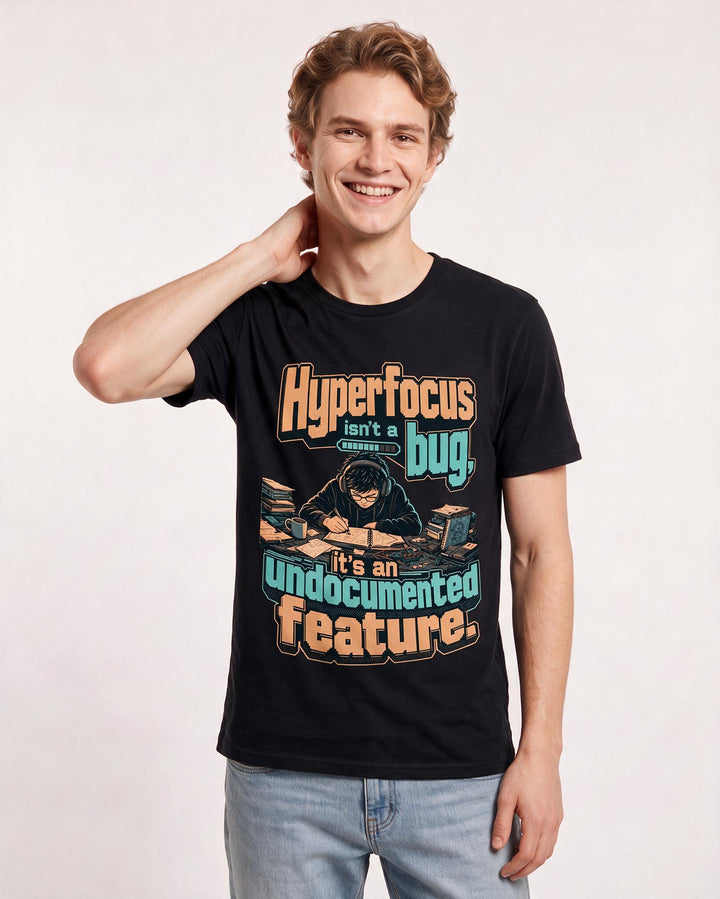 Neurodiversity Black T-Shirt for Men – Everyday Expression Graphic Tee product image 1