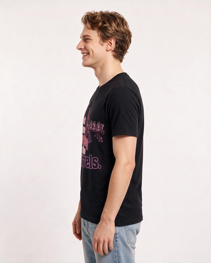 Funny Hunting Men's Black T-Shirt – I'm just out here networking with the squirrels. product image 2