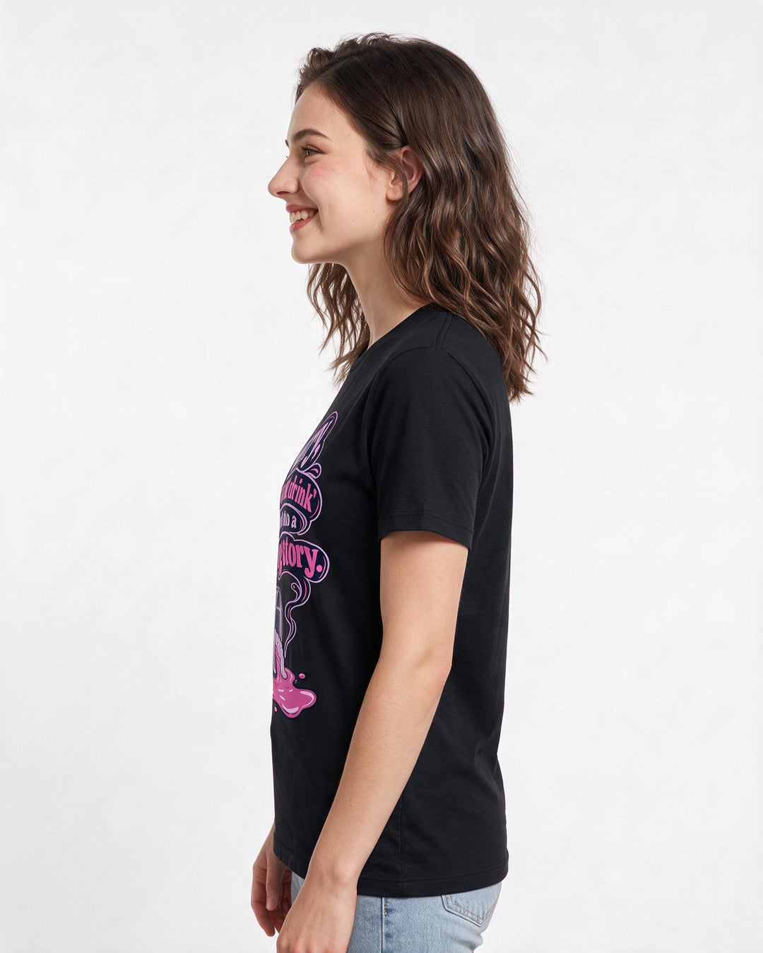 Beer Black T-Shirt for Women – Everyday Expression Graphic Tee product image 2