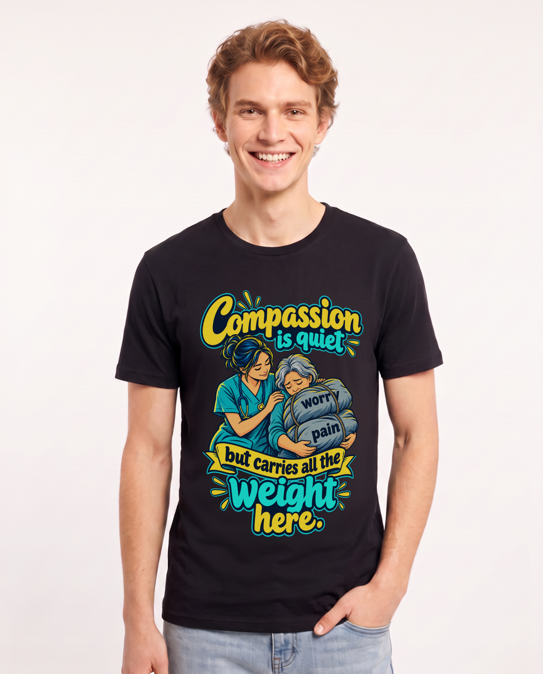 Nurse Black T-Shirt for Men – Nursing Life Graphic Tee product image 3