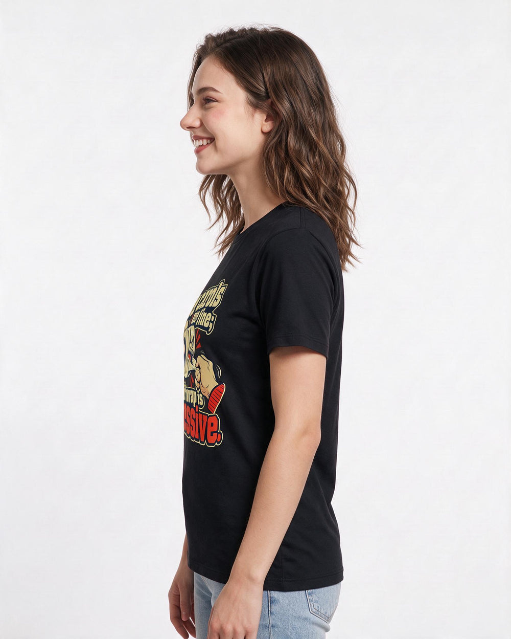 Christmas Black T-Shirt for Women – Holiday Theme Graphic Tee product image 2