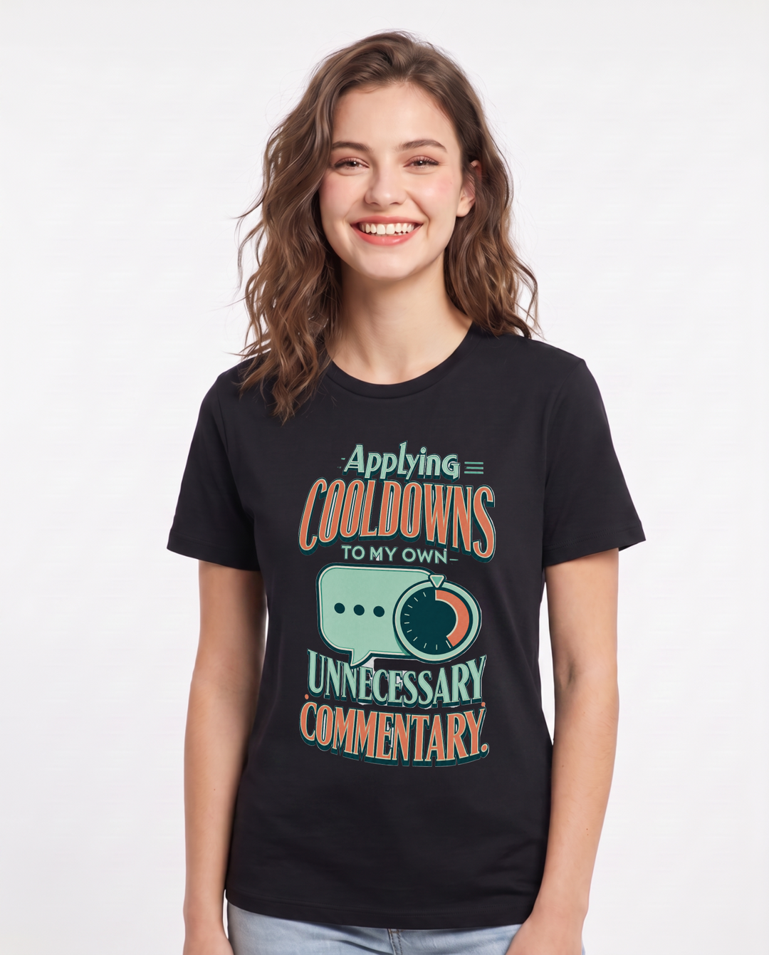 Gaming Women's Black T-Shirt – Applying cooldowns to my own unnecessary commentary. product image 1
