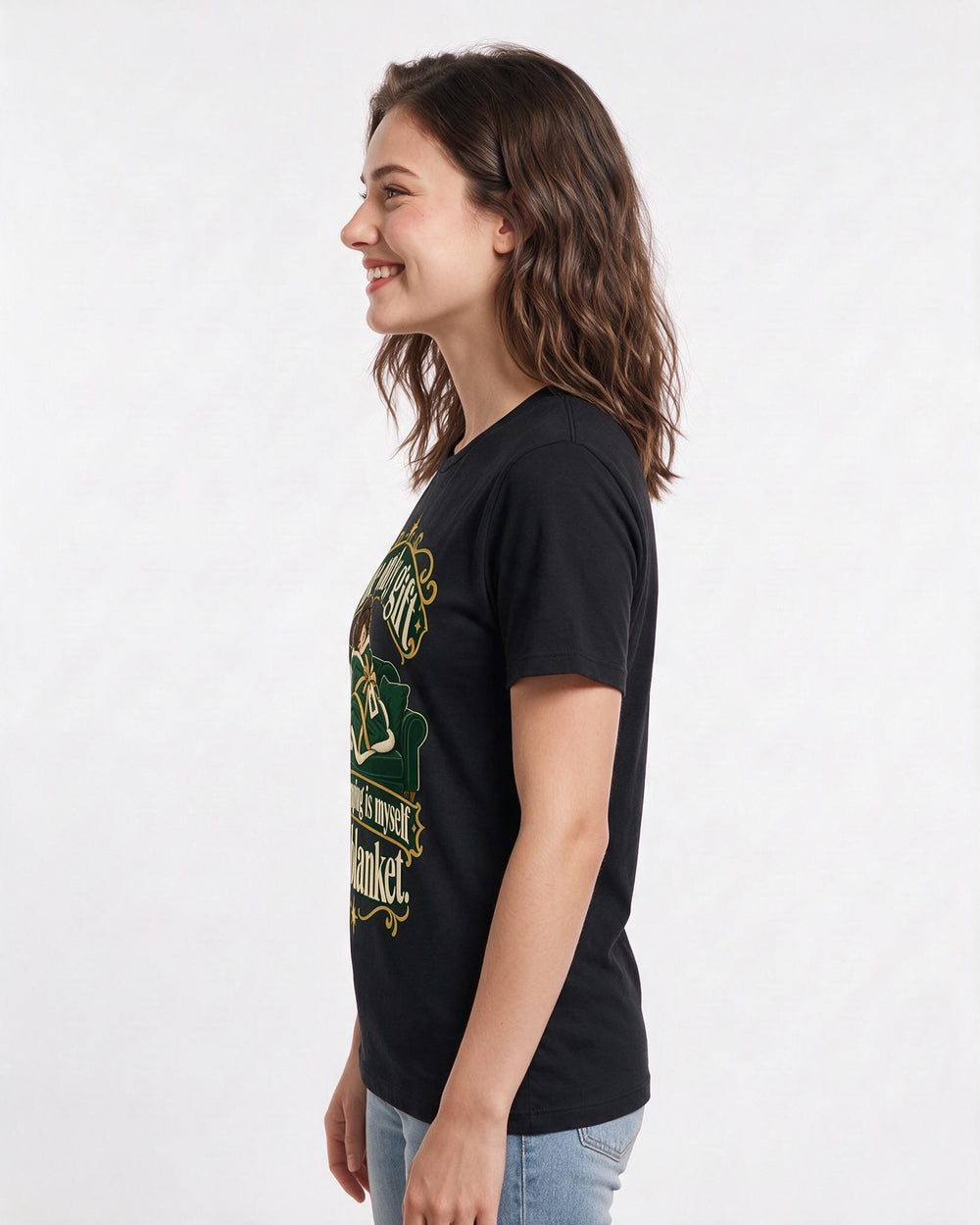 Christmas Black T-Shirt for Women – Holiday Theme Graphic Tee product image 2