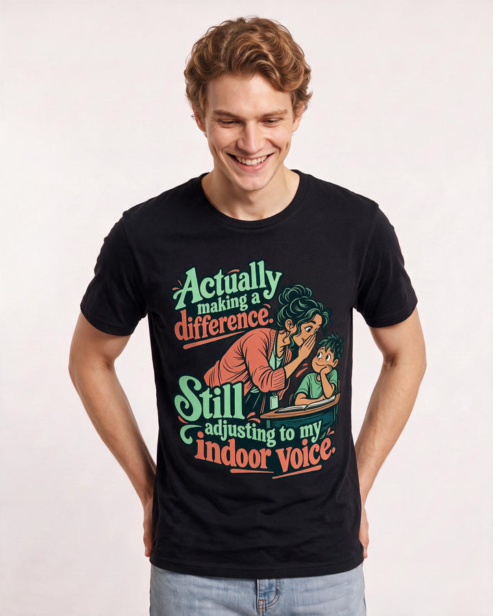 Teacher Black T-Shirt for Men – Everyday Expression Graphic Tee product image 1