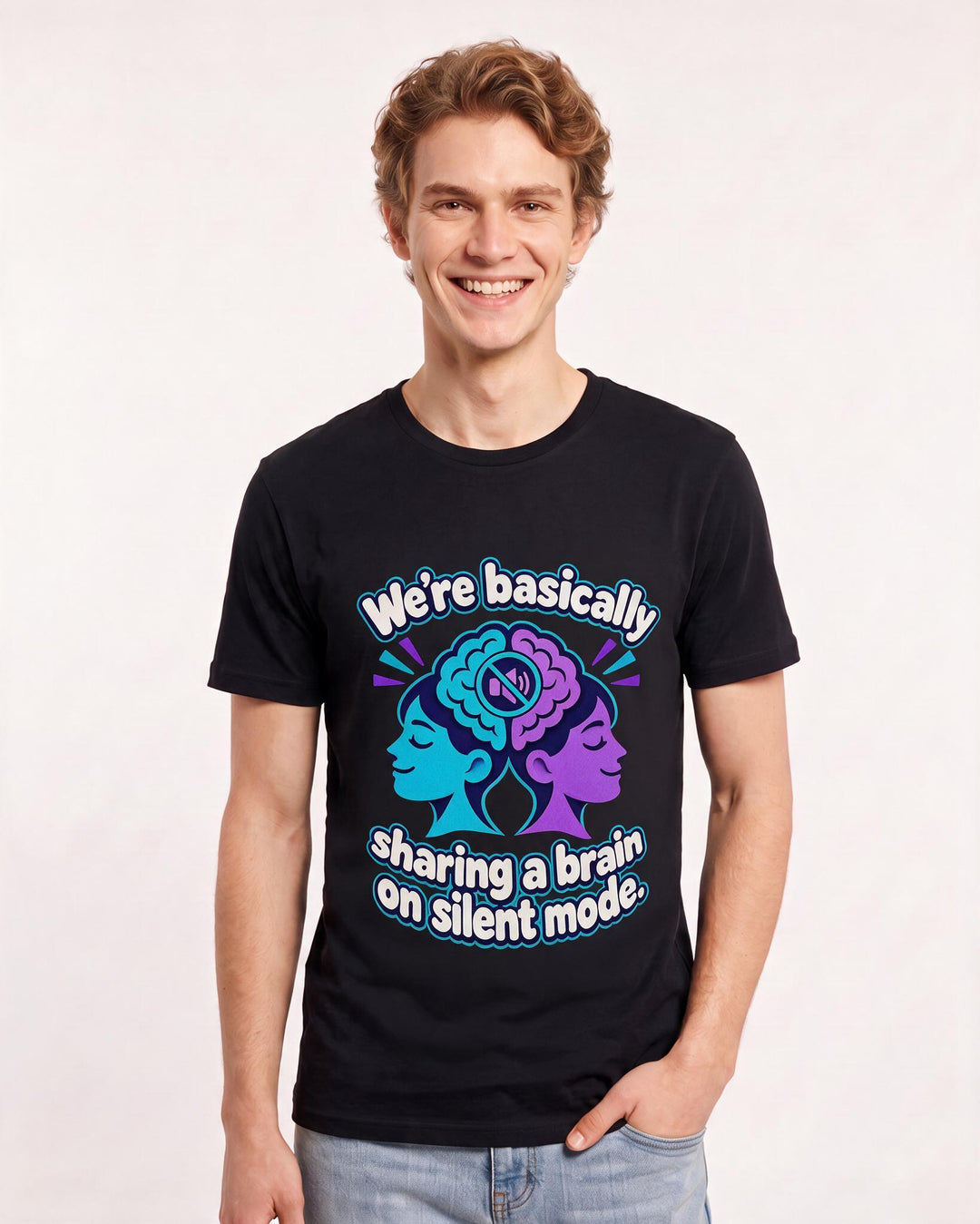 Couples Black T-Shirt for Men – Everyday Expression Graphic Tee product image 1