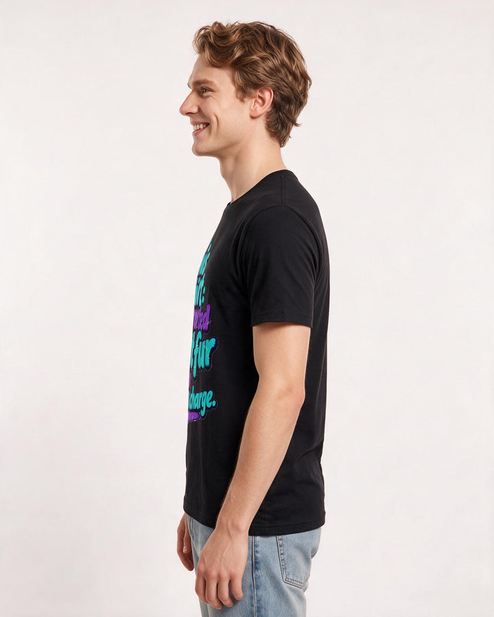 Cat Lover Black T-Shirt for Men – Everyday Expression Graphic Tee product image 2