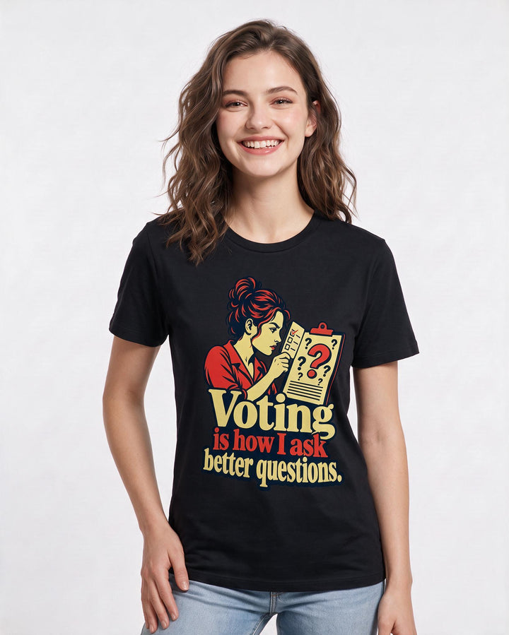 Political Statement Black T-Shirt for Women – Everyday Expression Graphic Tee product image 1