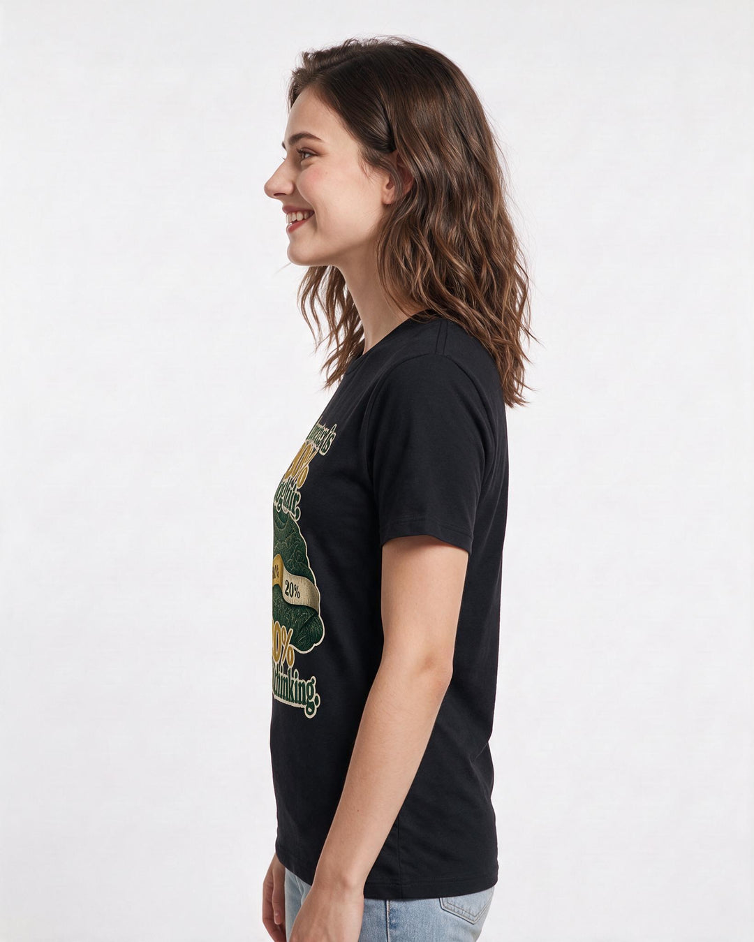Cat Lover Black T-Shirt for Women – Everyday Expression Graphic Tee product image 2