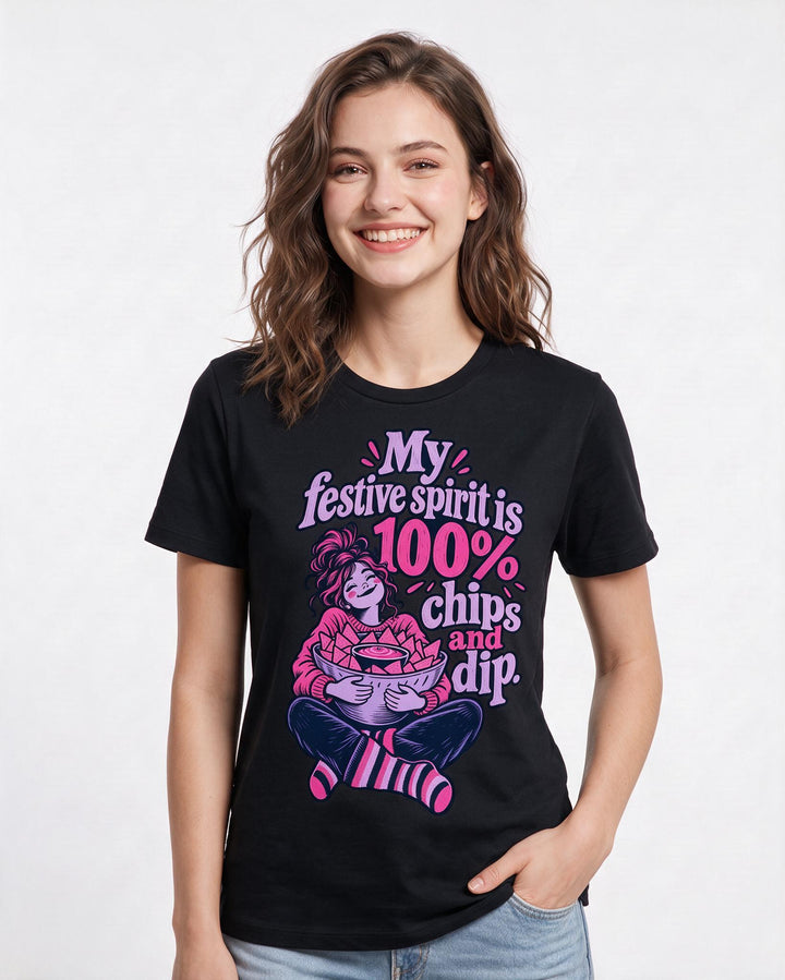 Christmas Black T-Shirt for Women – Holiday Theme Graphic Tee product image 1