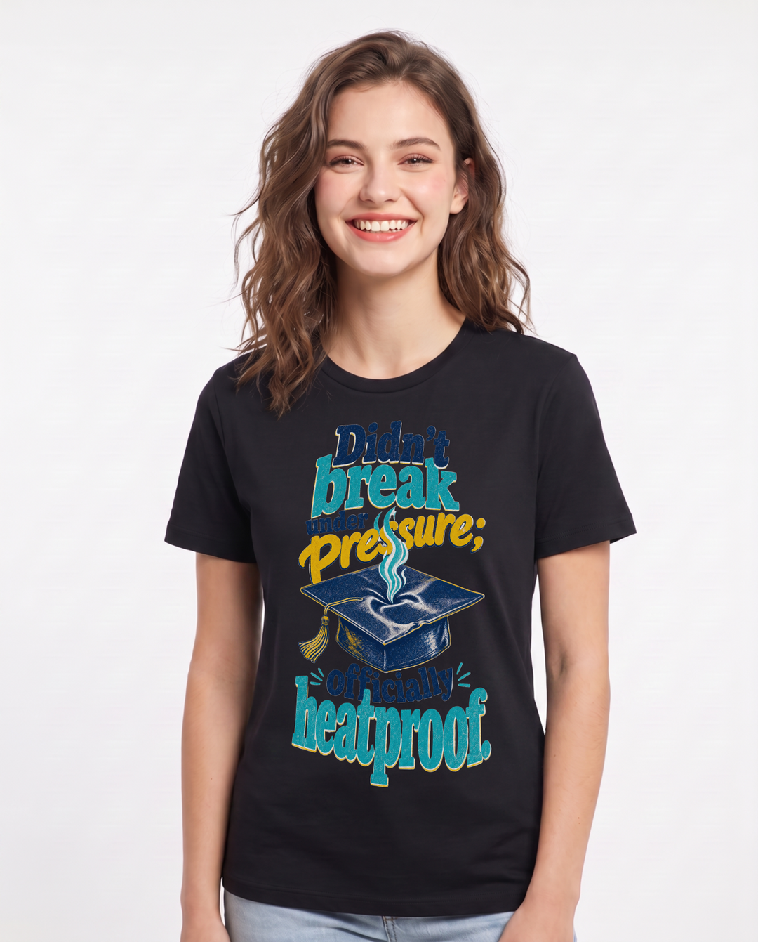 Graduation Black T-Shirt for Women – Everyday Expression Graphic Tee product image 3