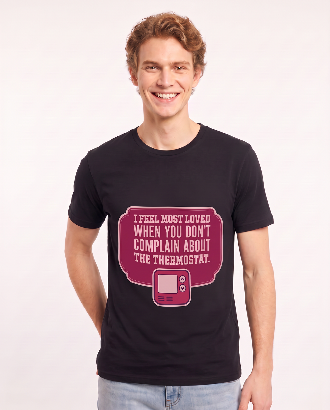 Couples Men's Black T-Shirt - I feel most loved when you don't product image 3