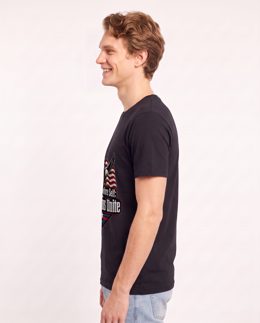 Service Before Self: Veterans Unite Men's Black T-Shirt product image 3