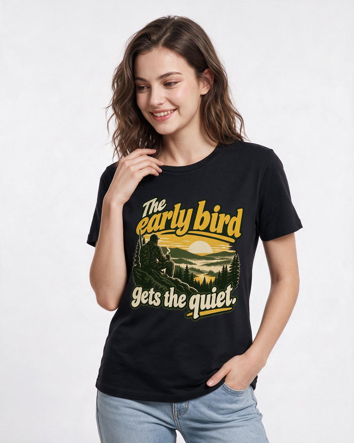 Hunting Black T-Shirt for Women – Everyday Expression Graphic Tee product image 1