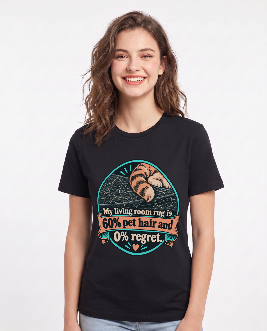 Cat Lover Black T-Shirt for Women – Everyday Expression Graphic Tee product image 3