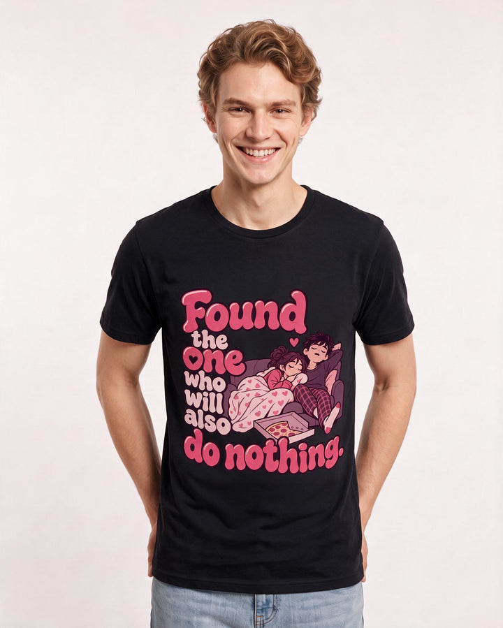Couples Black T-Shirt for Men – Everyday Expression Graphic Tee product image 1