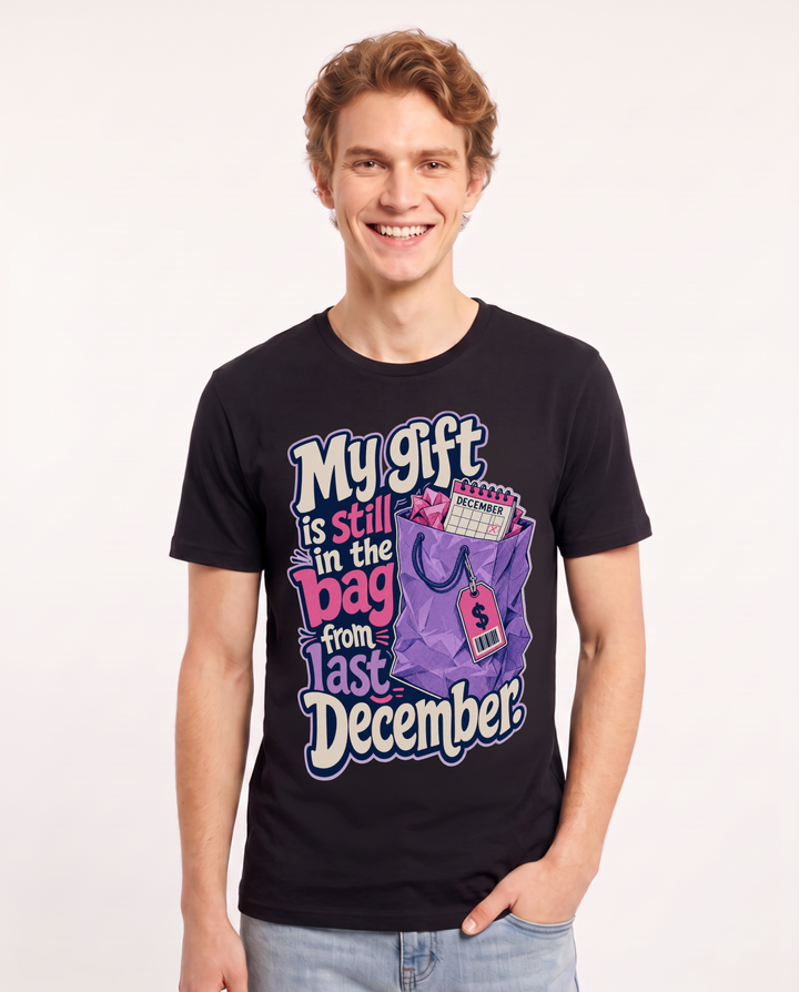 Christmas Black T-Shirt for Men – Holiday Theme Graphic Tee product image 1