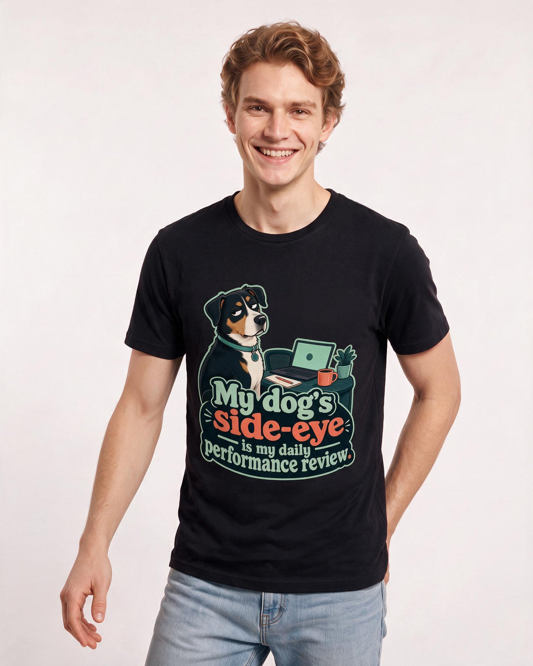 Dog Lover Black T-Shirt for Men – Everyday Expression Graphic Tee product image 1
