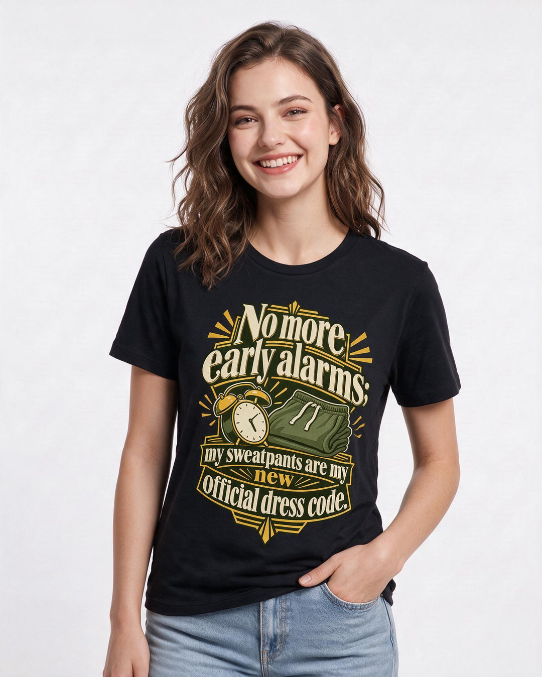 Graduation Black T-Shirt for Women – Everyday Expression Graphic Tee product image 1