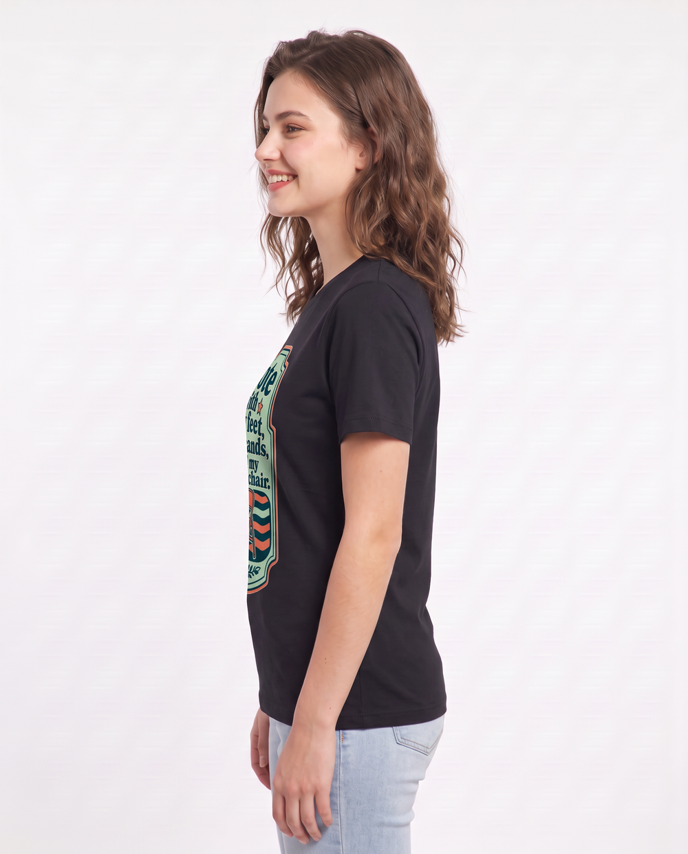 Graphic Women's Black T-Shirt - I vote with my feet, my hands, and my product image 2