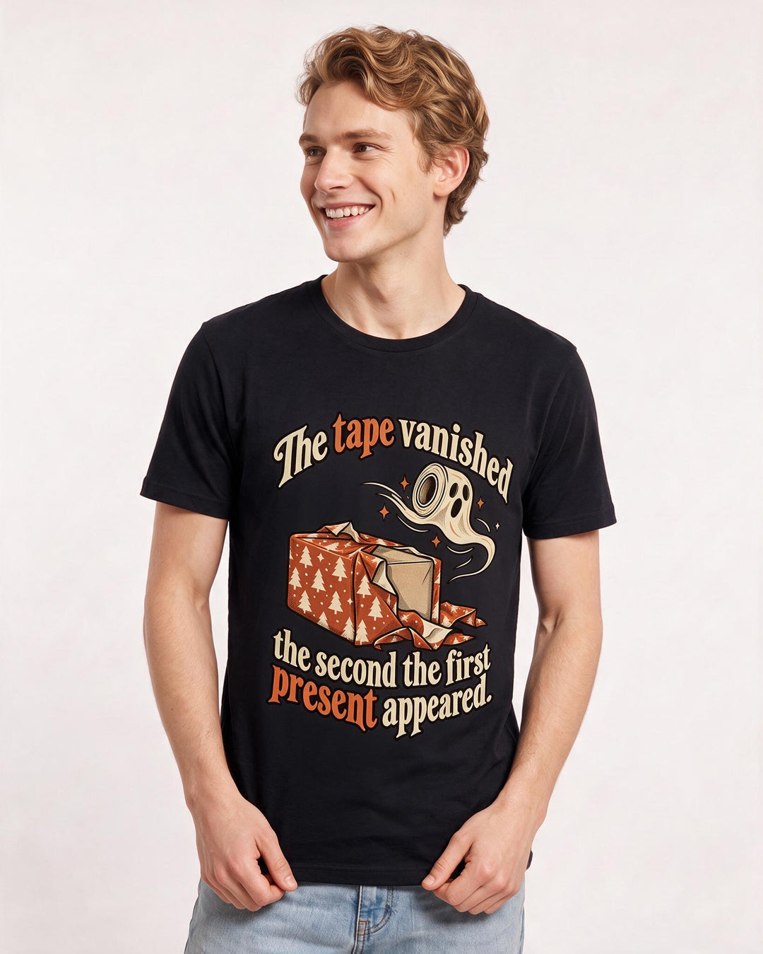 Christmas Black T-Shirt for Men – Holiday Theme Graphic Tee product image 1