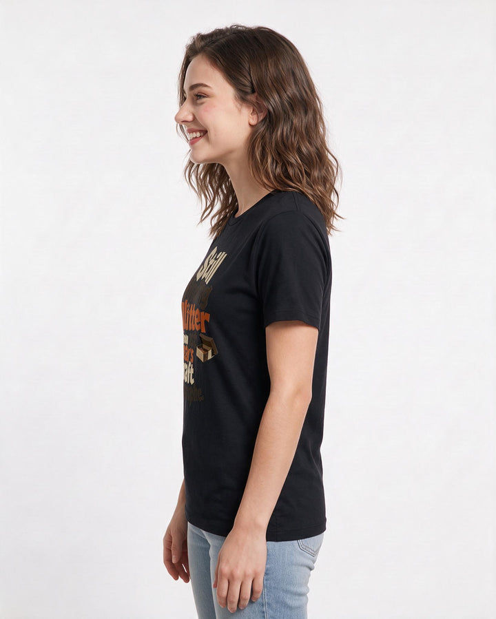 Christmas Black T-Shirt for Women – Holiday Theme Graphic Tee product image 2