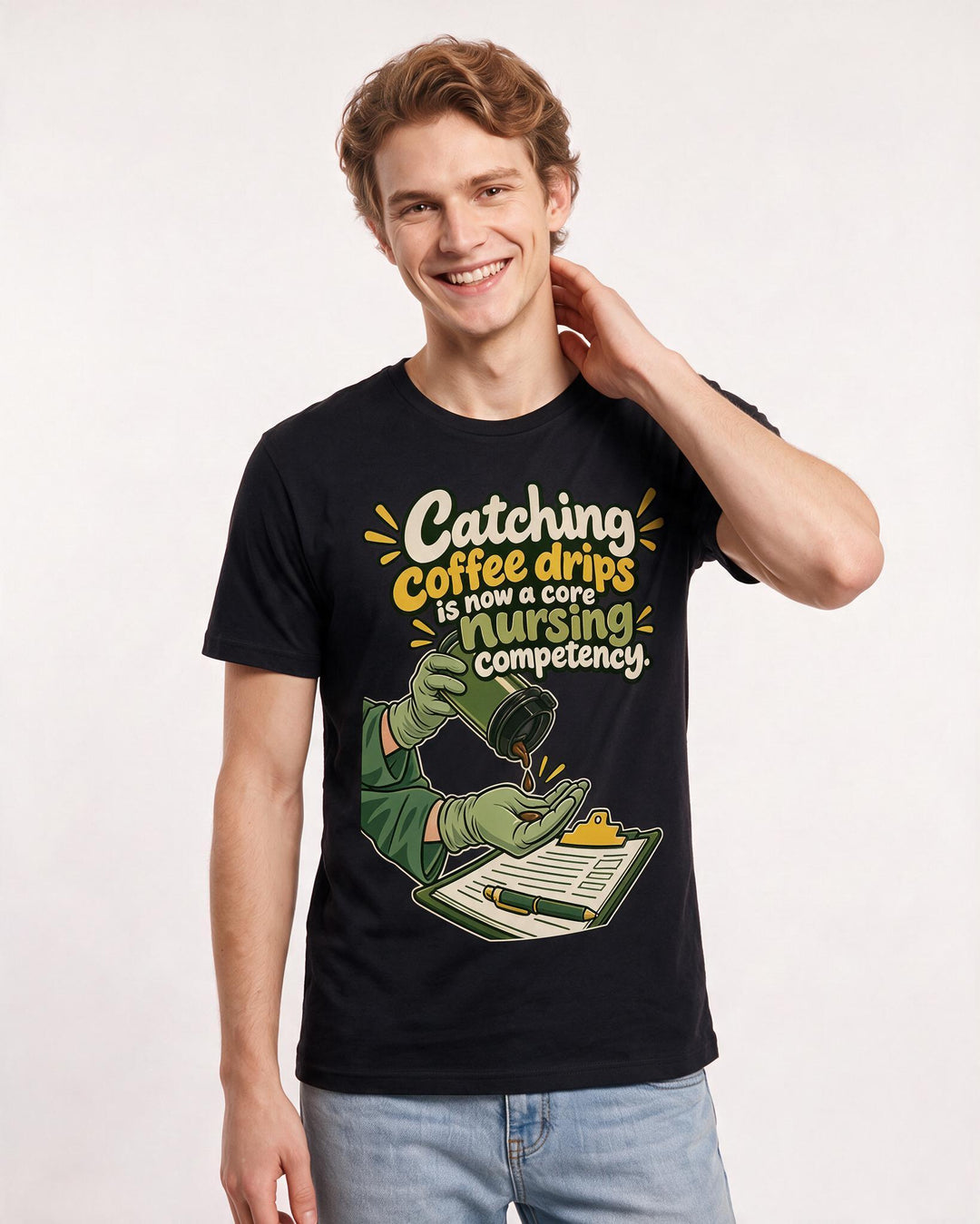Nurse Black T-Shirt for Men – Nursing Life Graphic Tee product image 1