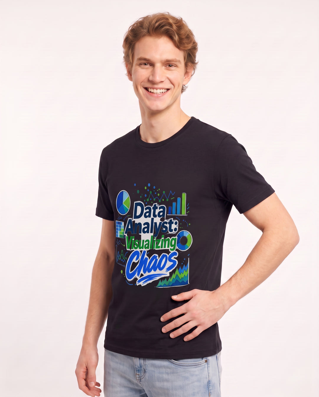 Data Analyst: Visualizing Chaos Men's Black T-Shirt product image 3