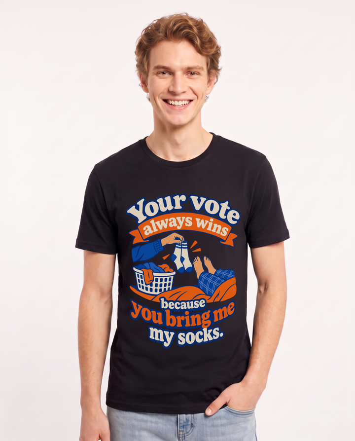 Couples Black T-Shirt for Men – Everyday Expression Graphic Tee product image 3