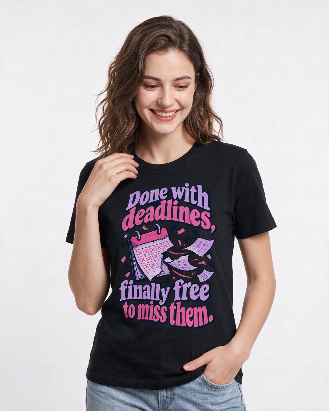 Graduation Black T-Shirt for Women – Everyday Expression Graphic Tee product image 1