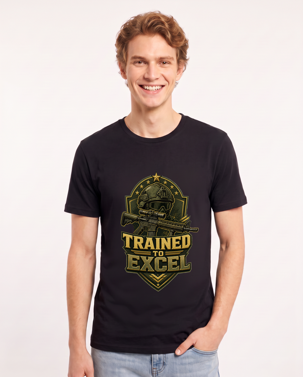 Trained to Excel Men's Black T-Shirt product image 2