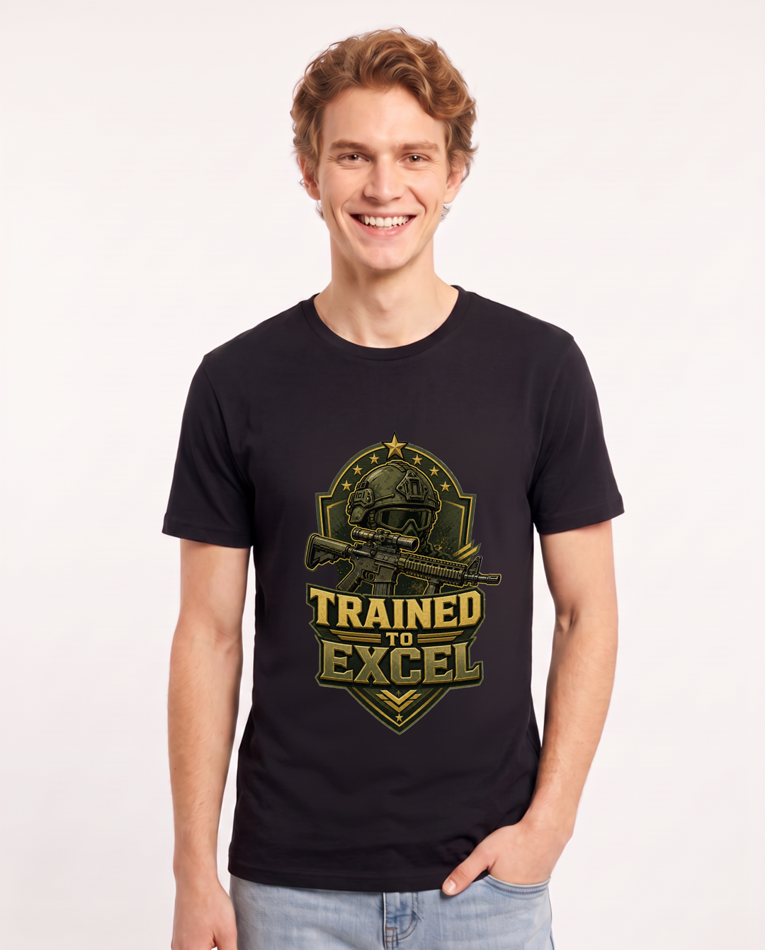 Trained to Excel Men's Black T-Shirt product image 2
