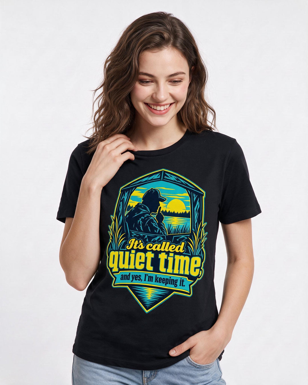 Hunting Black T-Shirt for Women – Everyday Expression Graphic Tee product image 1