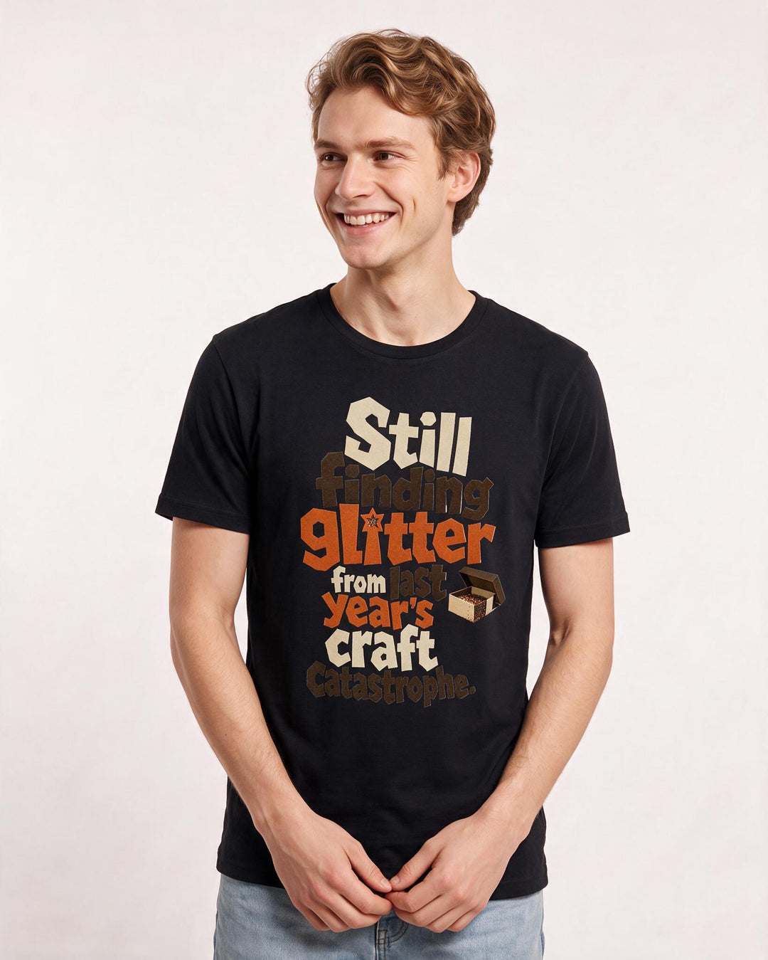 Christmas Black T-Shirt for Men – Holiday Theme Graphic Tee product image 1