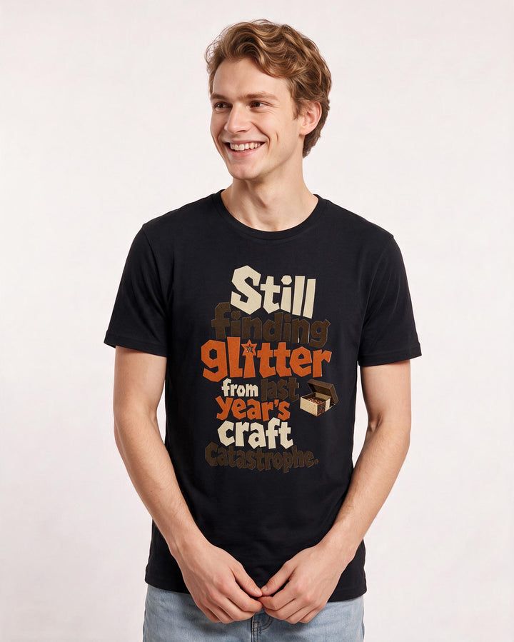 Christmas Black T-Shirt for Men – Holiday Theme Graphic Tee product image 1