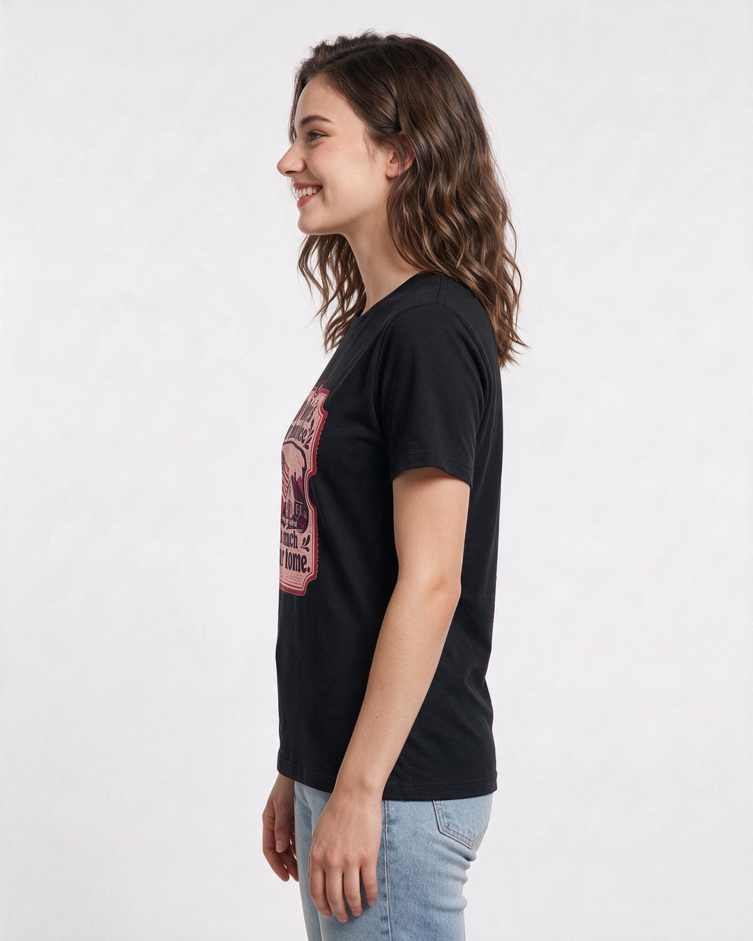 Graphic Women's Black T-Shirt - My block is my small piece of a much product image 2
