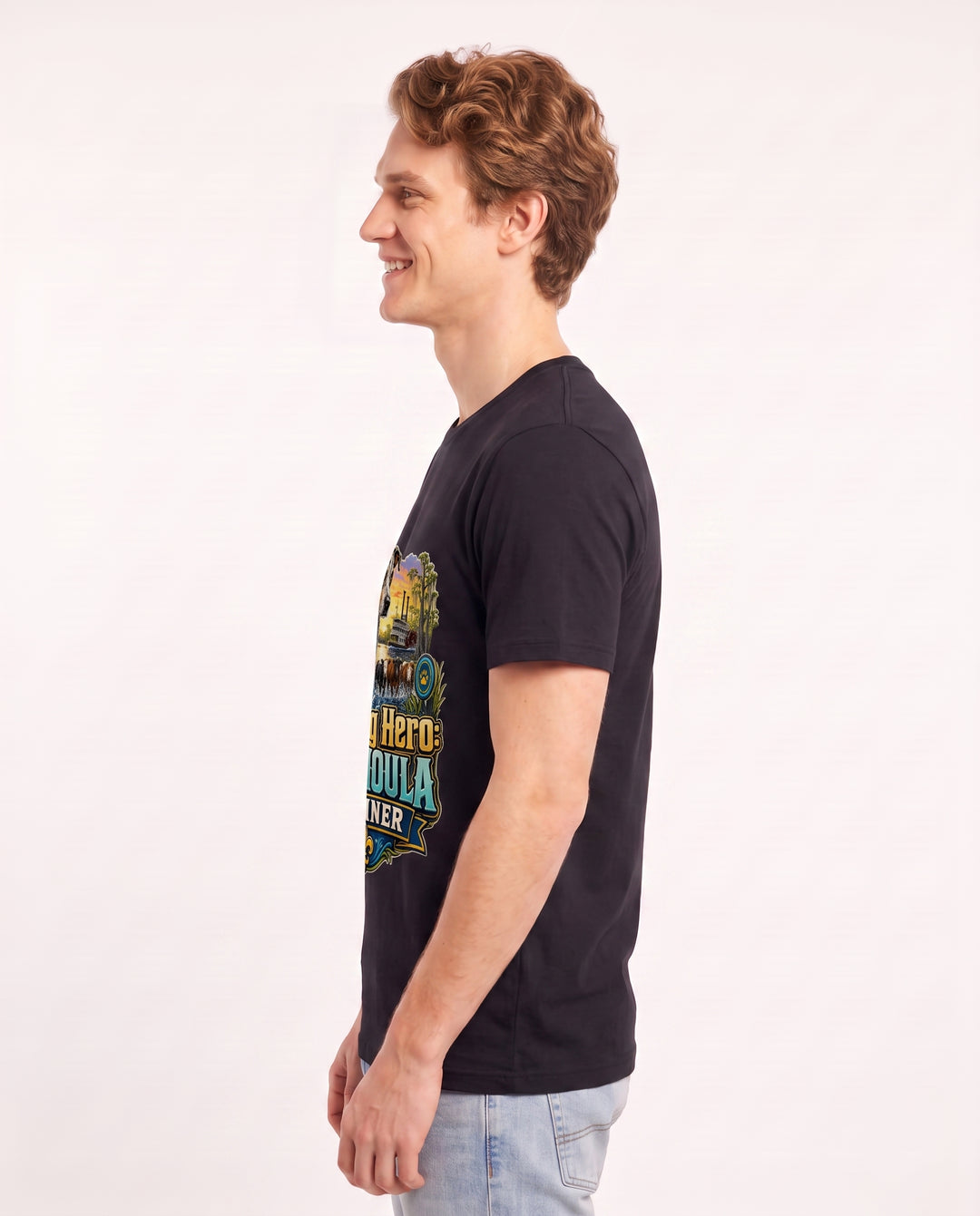 Herding Hero: Catahoula Trainer Men's Black T-Shirt product image 3