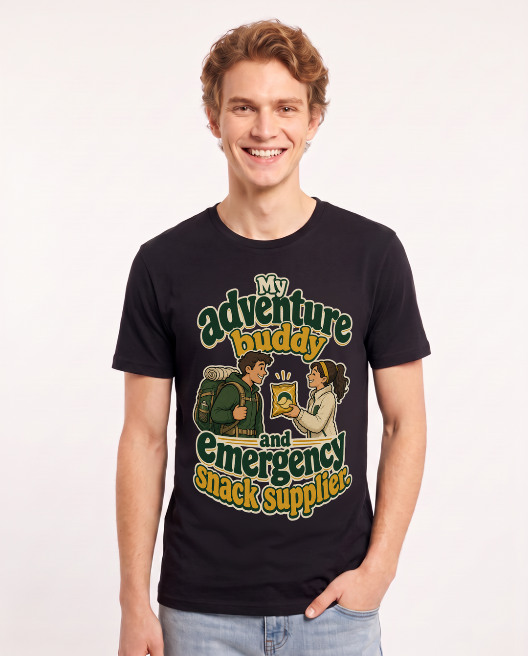 Couples Black T-Shirt for Men – Everyday Expression Graphic Tee product image 3