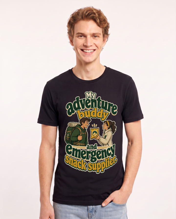 Couples Black T-Shirt for Men – Everyday Expression Graphic Tee product image 3