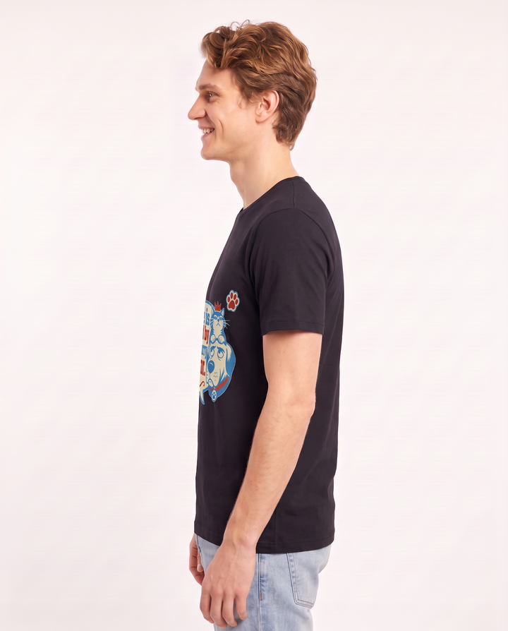 Graphic Men's Black T-Shirt - My life is governed by a small, furry product image 2