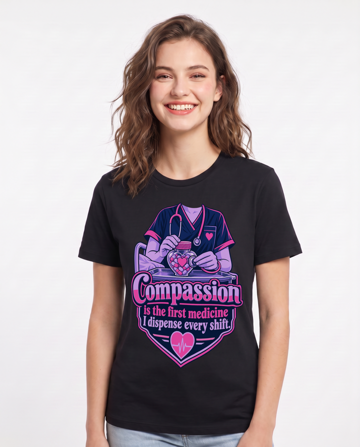 Nurse Black T-Shirt for Women – Nursing Life Graphic Tee product image 3