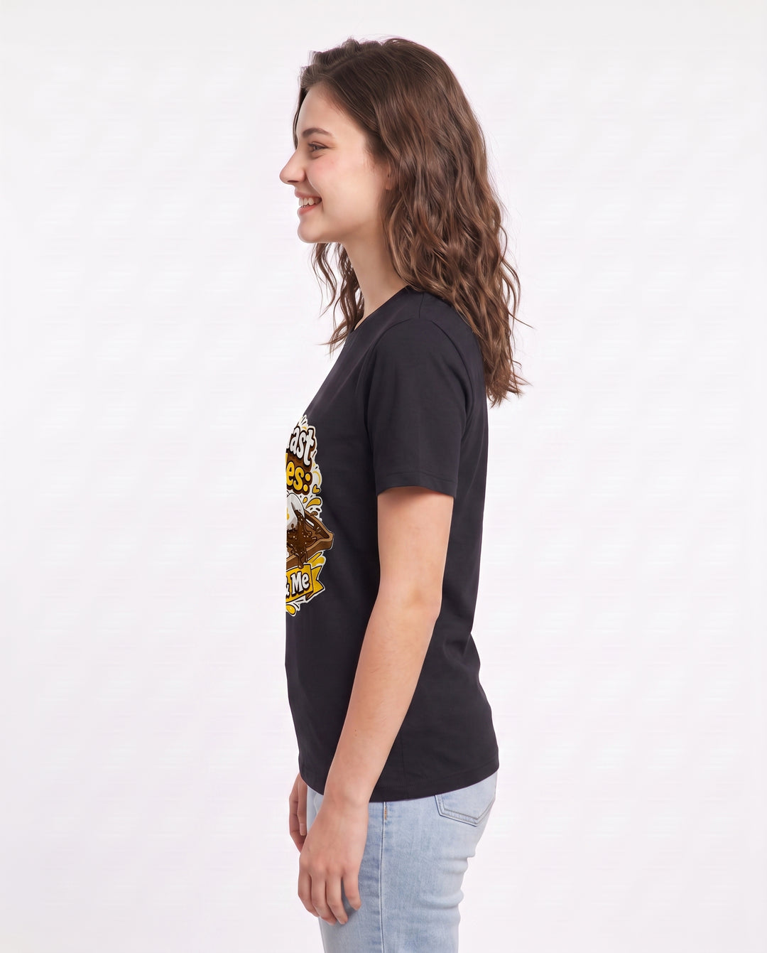 Breakfast Battles: Partner & Me Women's Black T-Shirt product image 3