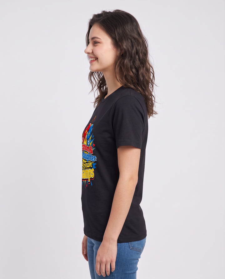 Stepmom & Stepdaughter: Tag Team Champs Women's Black T-Shirt product image 3